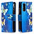 Leather Case Stands Fashionable Pattern Flip Cover Holder B04F for Samsung Galaxy S20 Lite 5G Blue