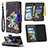 Leather Case Stands Fashionable Pattern Flip Cover Holder B04F for Samsung Galaxy S20 Plus 5G