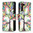 Leather Case Stands Fashionable Pattern Flip Cover Holder B04F for Samsung Galaxy S21 5G