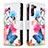 Leather Case Stands Fashionable Pattern Flip Cover Holder B04F for Samsung Galaxy S21 5G Hot Pink