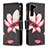 Leather Case Stands Fashionable Pattern Flip Cover Holder B04F for Samsung Galaxy S24 Plus 5G