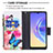 Leather Case Stands Fashionable Pattern Flip Cover Holder B04F for Vivo V21e 4G