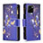 Leather Case Stands Fashionable Pattern Flip Cover Holder B04F for Vivo Y01A