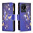 Leather Case Stands Fashionable Pattern Flip Cover Holder B04F for Vivo Y02