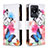 Leather Case Stands Fashionable Pattern Flip Cover Holder B04F for Vivo Y02 Colorful
