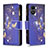 Leather Case Stands Fashionable Pattern Flip Cover Holder B04F for Vivo Y02S