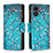 Leather Case Stands Fashionable Pattern Flip Cover Holder B04F for Vivo Y02S