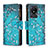 Leather Case Stands Fashionable Pattern Flip Cover Holder B04F for Vivo Y11 (2023)