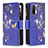 Leather Case Stands Fashionable Pattern Flip Cover Holder B04F for Vivo Y11s Navy Blue