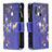 Leather Case Stands Fashionable Pattern Flip Cover Holder B04F for Vivo Y3 Navy Blue