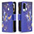 Leather Case Stands Fashionable Pattern Flip Cover Holder B04F for Vivo Y31 (2021) Navy Blue