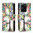 Leather Case Stands Fashionable Pattern Flip Cover Holder B04F for Vivo Y35 4G