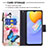 Leather Case Stands Fashionable Pattern Flip Cover Holder B04F for Vivo Y51A