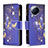 Leather Case Stands Fashionable Pattern Flip Cover Holder B04F for Xiaomi Civi 3 5G Navy Blue