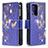 Leather Case Stands Fashionable Pattern Flip Cover Holder B04F for Xiaomi Mi 11T 5G Navy Blue