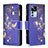 Leather Case Stands Fashionable Pattern Flip Cover Holder B04F for Xiaomi Mi 12T 5G Navy Blue