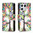 Leather Case Stands Fashionable Pattern Flip Cover Holder B04F for Xiaomi Mi 13 5G Green