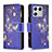 Leather Case Stands Fashionable Pattern Flip Cover Holder B04F for Xiaomi Mi 13 5G Navy Blue