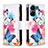 Leather Case Stands Fashionable Pattern Flip Cover Holder B04F for Xiaomi Poco C65 Colorful