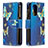 Leather Case Stands Fashionable Pattern Flip Cover Holder B04F for Xiaomi Redmi K40 5G Blue