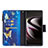 Leather Case Stands Fashionable Pattern Flip Cover Holder B05F for Samsung Galaxy S24 Ultra 5G