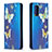 Leather Case Stands Fashionable Pattern Flip Cover Holder B05F for Xiaomi Poco M3 Blue