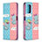 Leather Case Stands Fashionable Pattern Flip Cover Holder B05F for Xiaomi Poco M3 Colorful