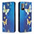 Leather Case Stands Fashionable Pattern Flip Cover Holder B05F for Xiaomi POCO M3 Pro 5G Blue