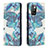 Leather Case Stands Fashionable Pattern Flip Cover Holder B05F for Xiaomi Redmi 10 (2022) Sky Blue