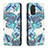 Leather Case Stands Fashionable Pattern Flip Cover Holder B05F for Xiaomi Redmi Note 11 4G (2022) Sky Blue