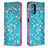 Leather Case Stands Fashionable Pattern Flip Cover Holder B05F for Xiaomi Redmi Note 11 SE India 4G