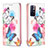 Leather Case Stands Fashionable Pattern Flip Cover Holder B05F for Xiaomi Redmi Note 11T 5G Colorful