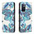 Leather Case Stands Fashionable Pattern Flip Cover Holder B05F for Xiaomi Redmi Note 11T 5G Sky Blue