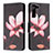 Leather Case Stands Fashionable Pattern Flip Cover Holder B09F for Samsung Galaxy S21 Plus 5G Brown