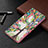 Leather Case Stands Fashionable Pattern Flip Cover Holder B09F for Samsung Galaxy S21 Ultra 5G