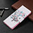 Leather Case Stands Fashionable Pattern Flip Cover Holder B09F for Samsung Galaxy S23 Ultra 5G White