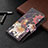Leather Case Stands Fashionable Pattern Flip Cover Holder BF3 for Xiaomi Redmi Note 10 Pro 4G Brown