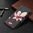 Leather Case Stands Fashionable Pattern Flip Cover Holder BF3 for Xiaomi Redmi Note 10 Pro 4G Red