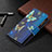 Leather Case Stands Fashionable Pattern Flip Cover Holder BF3 for Xiaomi Redmi Note 10 Pro Max Blue