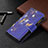 Leather Case Stands Fashionable Pattern Flip Cover Holder BF3 for Xiaomi Redmi Note 10 Pro Max Navy Blue