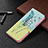 Leather Case Stands Fashionable Pattern Flip Cover Holder BF4 for Xiaomi Redmi Note 10 Pro 4G Matcha Green