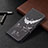 Leather Case Stands Fashionable Pattern Flip Cover Holder BF4 for Xiaomi Redmi Note 10 Pro Max Black