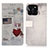 Leather Case Stands Fashionable Pattern Flip Cover Holder D02Y for Huawei Honor X8b