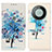 Leather Case Stands Fashionable Pattern Flip Cover Holder D02Y for Huawei Mate 60 Pro Blue