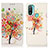 Leather Case Stands Fashionable Pattern Flip Cover Holder D02Y for Motorola Moto E40