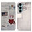 Leather Case Stands Fashionable Pattern Flip Cover Holder D02Y for Motorola Moto Edge S30 5G Red Wine