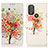 Leather Case Stands Fashionable Pattern Flip Cover Holder D02Y for Motorola Moto G Play Gen 2