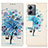 Leather Case Stands Fashionable Pattern Flip Cover Holder D02Y for Motorola Moto G14 Blue