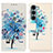 Leather Case Stands Fashionable Pattern Flip Cover Holder D02Y for Motorola Moto G200 5G