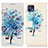 Leather Case Stands Fashionable Pattern Flip Cover Holder D02Y for Motorola Moto G50 5G Blue